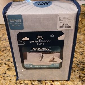 Serta Perfect Sleeper Elite Twin XL Sheet Set In Light Gray Pattern